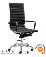 Poltrona ufficio con 4 regolazioni gambe cromate Colore Nero