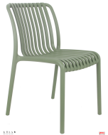 Sedia in polipropilene rinforzato per esterni colore con opzioni 8 colori-LV-Verde