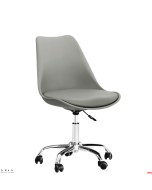 Poltrone Ufficio cromata scocca polipropilene cuscino ecopelle opzione 5 colori 2 pezzi