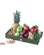 Espositore porta frutta neutro completo di base Salvia Burro Caffè Carbone