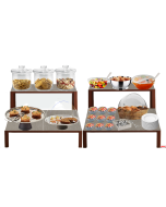 Alzate presentazione in acciaio da H 9 a 20 cm colore Corten