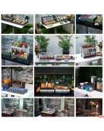 Vetrinetta affettati refrigerata in acciaio inox con cupola, base in 4 colori Caleido Pinti