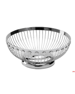 Cestino frutta tondo in filo ø 18 x h 7 cm acciaio Inox
