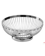 Cestino frutta tondo in filo ø 25 x h 9 cm acciaio Inox