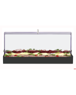 Porta affettati/formaggi refrigerato rettangolare 29x48xh21cm c/cupola nero