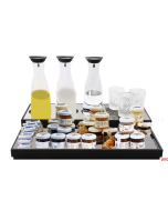 Espositore set refrigerato completo con 3 Caraffe e base in legno wengè 60 x 40 x h 5 cm