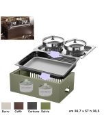 Zuppiera 2 stazioni riscaldata Lt.10 con base/Caffe collezione Caleido