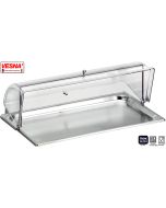 Vassoio pasticceria in acciaio inox 18/10 con cupola Caleido s/base