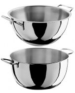 Bastardelle da 16 a 40 cm Inox 18/10 con manici base piana