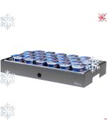 Espositore refrigerato portayogurt 22 spazi inox con base in 4 colori