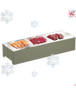 Piastra refrigerata Pesce in inox cm 39 x 12,8 x H 7,5 base Salvia