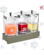 Distributore refrigerato Succhi o cereali con 3 caraffe e base Salvia Caleido 