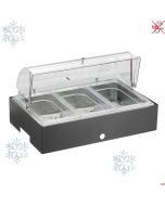 Vassoio refrigerato porta Yogurt Frutta Verdura sfusi con base Carbone