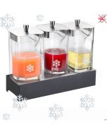 Distributore refrigerato Succhi o cereali con 3 caraffe e base Carbone Caleido 