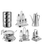 Oliere Saliere e Porta formaggio da tavola in acciaio inox 