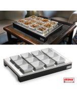 Espositore Bar neutro con 12 ciotole in porcellana Trendy