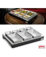 Espositore Bar neutro con 7 ciotole in porcellana Trendy