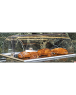 Vassoio brioche con cupola in acciaio lucido Bianco 48x32xh17 cm