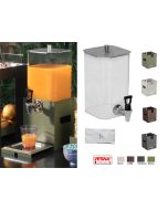 Distributore succhi refrigerato Lt. 7 con base in acciaio colori Salvia Burro Caffè Carbone