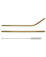 Cannucce PVD Gold con piega Set 12 pz ø 6 mm 21,5 cm con 1 scovolino