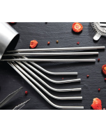 Cannucce inox con piega Set 12 pz ø 6 mm 21,5 cm con 1 scovolino