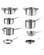 Casseruola Trimetallo Ø 20 cm bassa con 2 manici anticalore induzione su tutto il corpo 3 strati acciaio inox ferritico alluminio inox