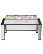Chafing Dish professionale GN 1/1 inox 18/10 coperchio in vetro