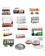 Vetrinetta refrigerata con alzata e base in acciaio inox marrone